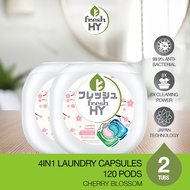 Fresh HY 4in1 Laundry Capsules 60 Pods x 2 Tubs