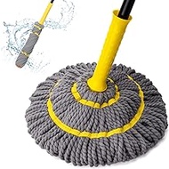 Self Wringing Twist Mop, Wet Mop for Floor Cleaning with 57 " Long Handle, Heavy Duty Floor Mop for Hardwood Vinyl Tile Marble Laminate Home Office Kitchen, Gray