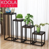 KOOLA Scandinavian Flower Rack Shelf Rak Besi Pasu Bunga Hiasan Wooden Outdoor Flower Pot Stand Storage Rack Rak Bunga