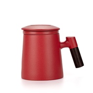 3-Piece Set of Ceramic Tea Cups Mugs with Lids Filtered Tea Water Separation Coffee Cups Beverage Cu