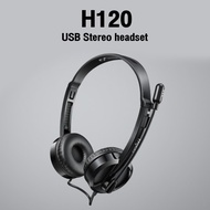 (H120) HEADSET (หูฟัง) RAPOO STEREO HEADSET USB SMOOTH HD VOICE CALL สายยาว 3.5mm - ประกัน 2 ปี SYNN