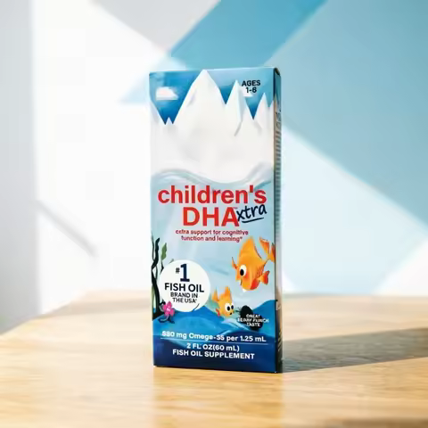 Children’s DHA Xtra Berry Punch - Boosts Brainpower & Learning, 880mg Omega-3s, 2oz (40 Servings), K