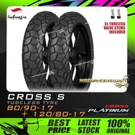 TAYAR KOMBO CORSA PLATINUM TUBELESS TYRE CROSS S 80/90-17 + 120/80-17 FOR RS150 RSX Y15ZR Y16ZR VF3I