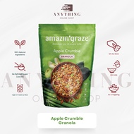 AMAZIN' GRAZE Apple Crumble Granola 250g | Healthy Low GI Snack Fibre Oat Crunch Cereal Diet Halal G