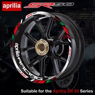 For Aprilia SR 50 Motorcycle Wheel Hub Sticker Reflective Rim Scooter Hub Strips Decals Accessories