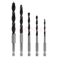 4 5 6 8 10mm 5pcs Quick Change Metal Tools 1/4  Hex Shank Wood HCS Drill Bit Set