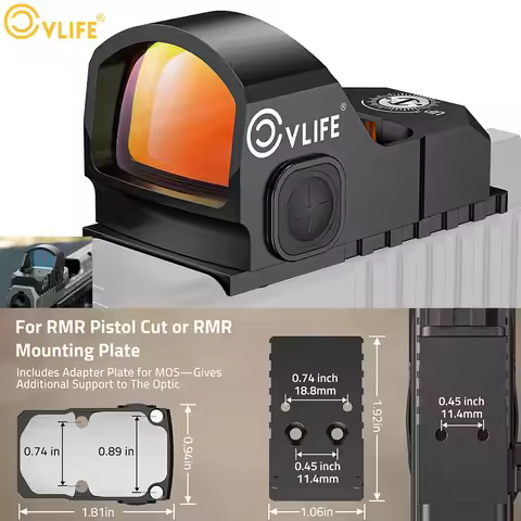 CVLIFE 3 MOA WolfProwl Pistol Red Dot Sight Motion Awake Compatible with Handgun Shotgun Rifle with 