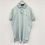 Ralph Lauren Polo 短袖 Polo 衫，淺藍色，M 碼，古著。