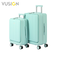 Vusign กระเป๋าเดินทางล้อลาก กระเป๋าเดินทางเฟรมซิป 20 / 24 นิ้ว มีช่องชาร์จ USB มีที่วางแก้ว Suitcase