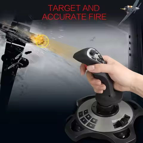USB Flight Stick Joystick Controller with Vibration Throttle Gaming Flight Simulator Joystick for PC
