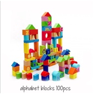 Munivipal transportation educational toys Transportation stacking blocks 100pcs wooden blocks