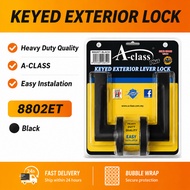 KEYED TUBULAR LEVEL HANDLE ENTRANCE LOCK SET with Adjustable Latch Brass Cylinder Brass Key TOMBOL P
