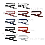 6.5CM*3CM，3D Metal R Logo Letter Decal Suitable For New R Car logo, Golf 8, Modified R Tail logo Dec