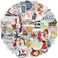 50pcs Jesus Christians Inspirational Text Believe In Famous Sayings Word Stickers Cartoon PVC Waterproof Stickers Kids Toy