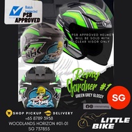 SG SELLER 🇸🇬 PSB APPROVED NHK GT avenger Remy Gardner Green Grey Glossy open face motorcycle helmet with sun visor