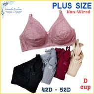 🇲🇾 Ready stock UP TO 52D 964 Womens Non-Wired Big size Bra 42D/95D-44D/100D - 46D/105D-48D/110D-50D/