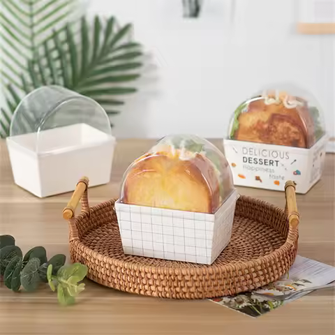 50PCS Sandwich Burger Wrapping Packaging Box Carton Toast Bread Hamburger Oilproof Paper Tray Packag