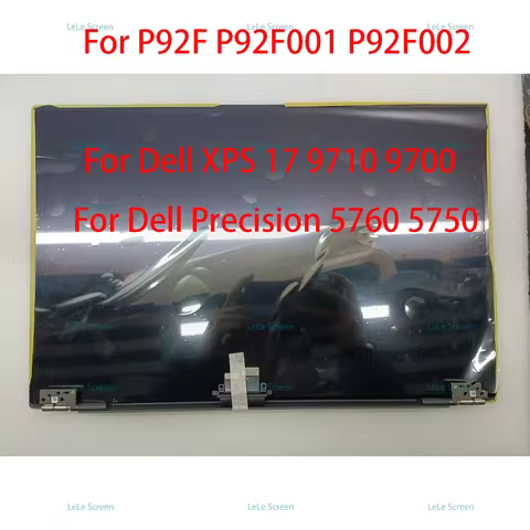 For Dell XPS 17 9710 9700 Precision 5760 5750 P92F LCD Screen Display P92F001 P92F002 UHD+ FHD+ Grey
