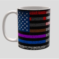BJJ belt stripes in American Flag Coffee Mug