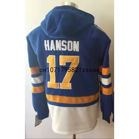 Steve Hanson Jersey Charlestown Chiefs Hanson Brothers Ice Hockey Hoodies Movie Sweatshirt Hoody All