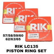 LC/Y15ZR/FZ150I RIK PISTON RING 57/58/59/60/62/63/65/68/70/72