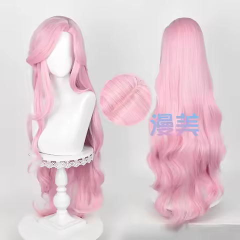 100cm Anime Fluttershy Cosplay Wig Long Pink Wavy Heat Resistant Synthetic Hair Halloween Party cost