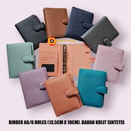 A6 Size Synthetic Leather Binder 6 Holes Pastel Color