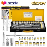 DELTON King Tools ชุดเครื่องมือ ประแจ ชุดบล็อก 24 ชิ้น ขนาด 1/2 นิ้ว (4 หุน) ชุดประแจ KING TOOLS SER