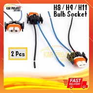 H8/H9/H11 Bulb Socket Female Adapter Connector Soket Mentol - 2 PCS