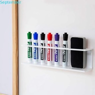 SEPTEMBER Whiteboard Marker and Eraser Holder, 6 Slot Wall-Mounted Marker Pens Holder, Multifunction