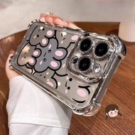 Luxury Cartoon Rabbit Phone Case For OPPO A60 A58 A58X A57 A57E A57S A56 A55 A54S A53 A53S A38 5G 4G