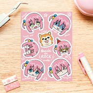 Bocchi the Rock Hitori Gotoh V2 Sticker Sheet | Cute Waterproof Laptop Stickers by The Kawaii Lab