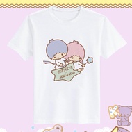 Littletwinstars Gemini Joint Cartoon Related Short Sleeve T-shirt Soft Girl Student Loose Couple Out