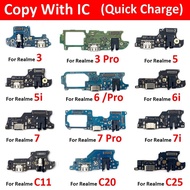 USB Charging Port Micro Dock Connector Board Flex Cable For Oppo Realme 7 7i 6 6i 5 5i 2 3 Pro C11 C
