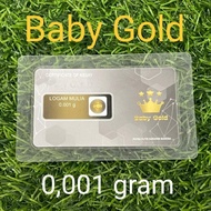 logam mulia baby gold 0.001 gram emas 24 karat