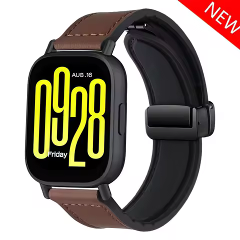 Genuine Leather+Silicone Straps for Xiaomi Redmi Watch 5 Active/5 Lite Strap Magnetic Bracelet Corre