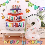 【0-9】Number 32inch+birthday cake balloon Colorful Candles printing balloon party layout 1-9 30/18th
