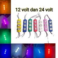 LAMPU LED 3 MATA / LED 3 MATA 24 VOLT / 12 VOLT / MODUL LED / MODUL 12 VOLT / MODUL 24 VOLT / LED 3
