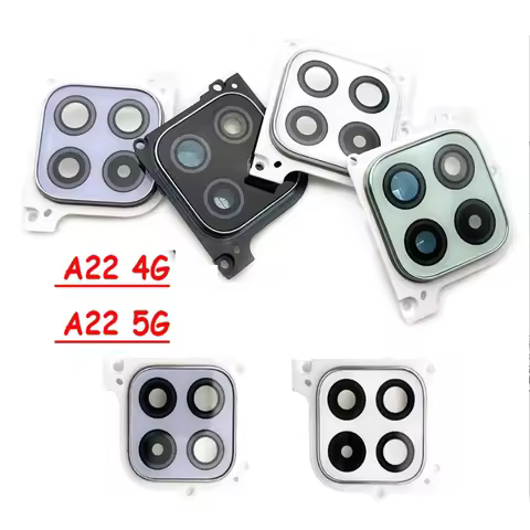 Housing Back Rear Camera Glass Lens With Cover Frame Holder For Samsung A22 5G A22 4G Black Purple G
