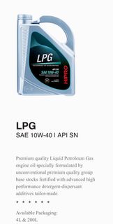 石油氣的士，機油LPG 10W40 engines , 4 支4 升