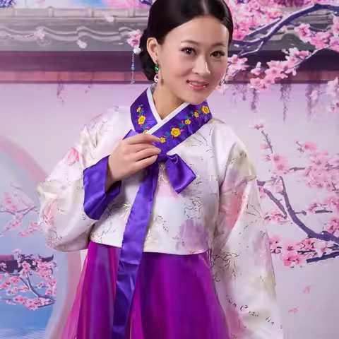 Dae Jang Geum Traditional Korean Clothing Embroidery Korean Korean Hanbok Dress Retro Multicolor Sta