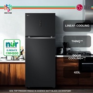 [ NUR@PETRA ] LG GN-B392PQBK 423L Top Freezer Fridge in Essence Matt Black LinearCooling™ LG ThinQ™ 