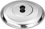 UPKOCH Stainless Steel Lid for Pots Pans and Skillets Replacement Stir Fry Pan Cover Cast Iron Wok Lid with Grip Knob 33cm