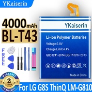 4000mAh YKaiserin Baery BL-T43 for LG G810, G8S ThinQ, G8S ThinQ Global, LMG810EA, LMG810EAW, LM-G810EAW Bateria