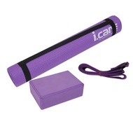 JOEREX - 1套裝 紫色 瑜珈套裝（瑜伽墊+瑜伽磚+瑜伽帶）/運動瘦身塑型/家用/男女皆宜