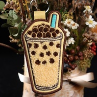 【雙面刺繡鑰匙圈/吊飾】-珍珠奶茶 DND