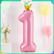 [70 cm] Number 1 Crown Balloon/Number 1 Balloon with Bow - Super Cute Baby Shower and Birthday Decor