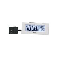Seiko Clock Table Clock Alarm Clock Radio White Digital LED Backlight 64×154×39mm