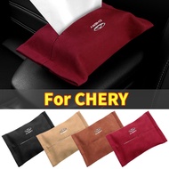 Car Suede Tissue Box Cover Easy to carry seat back accessories For Chery Tiggo QQ 2 2Pro 4 4X 5X 7Pr