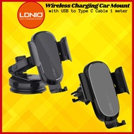 【6MonthsWarranty】LDNIO MW21-1 Wireless Charging Stand Holders Car Mount Dashboard Phone Holder Mobil